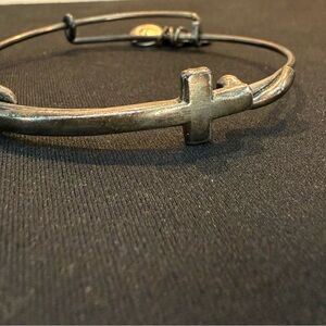Silver Cross Bangle Bracelet